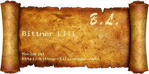 Bittner Lili névjegykártya